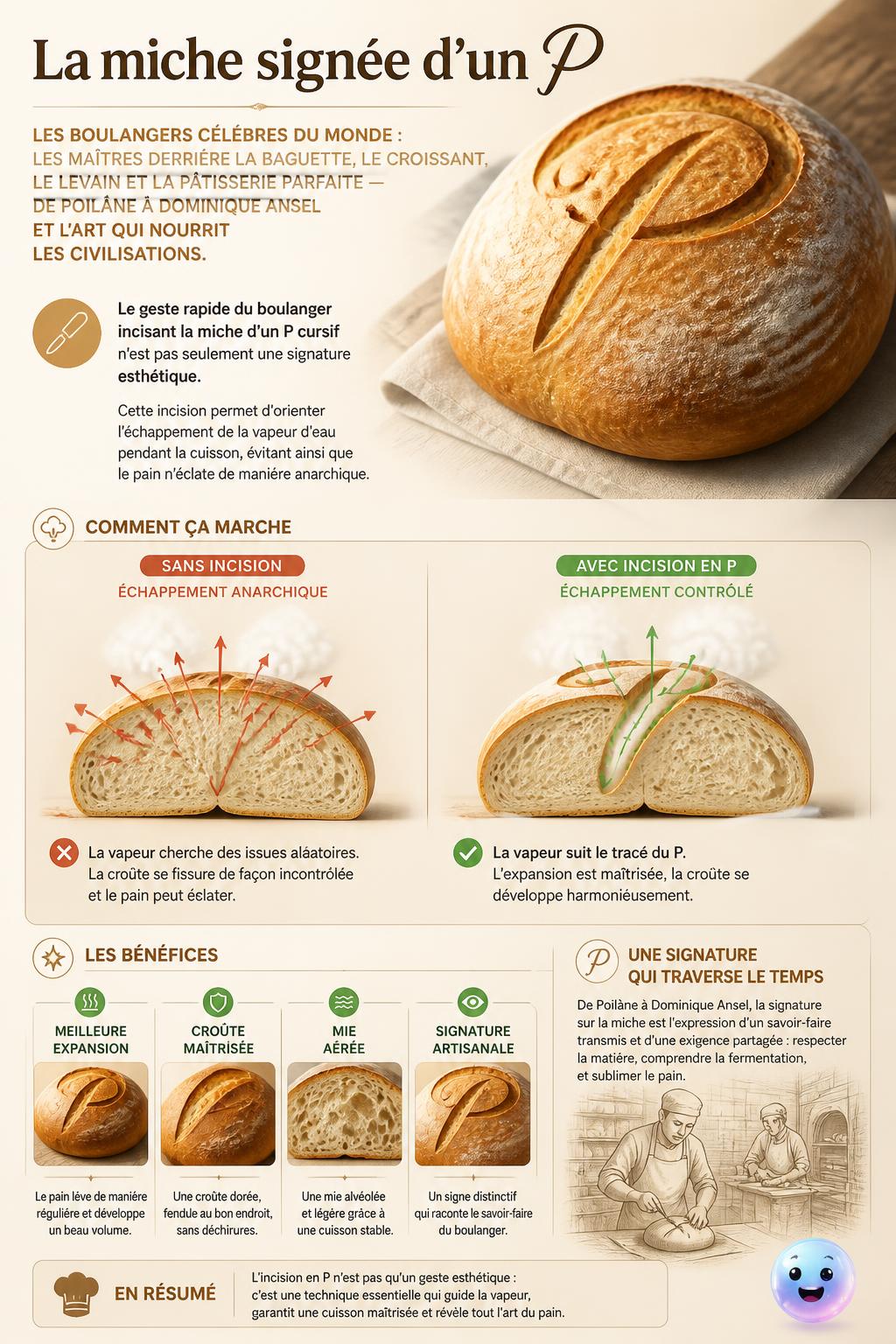 La miche signée d'un P