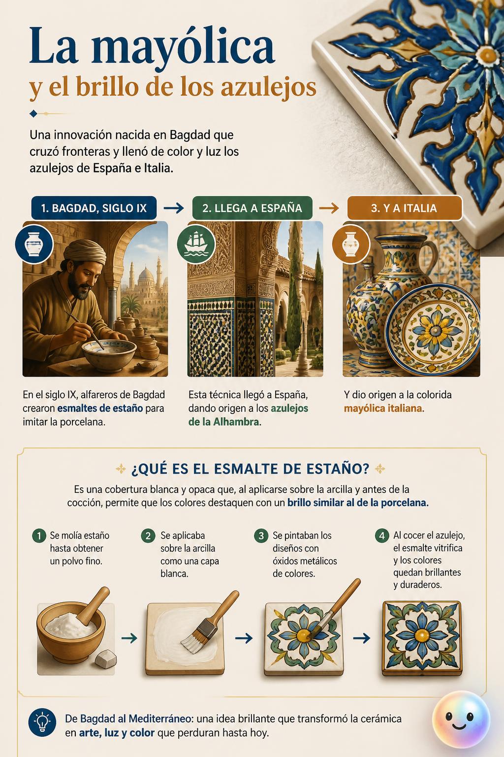 La mayólica y el brillo de los azulejos
