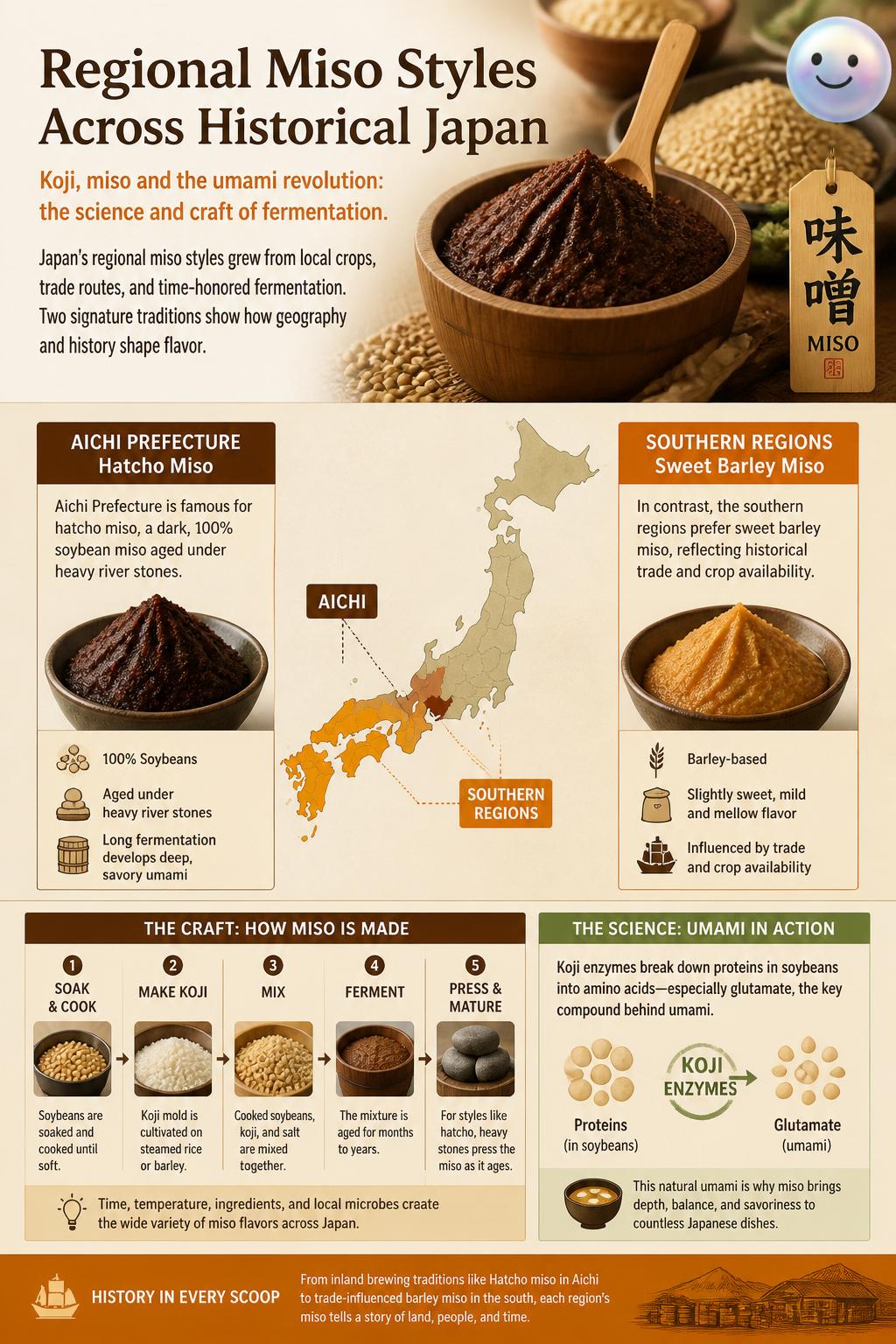 Regional miso styles across historical Japan