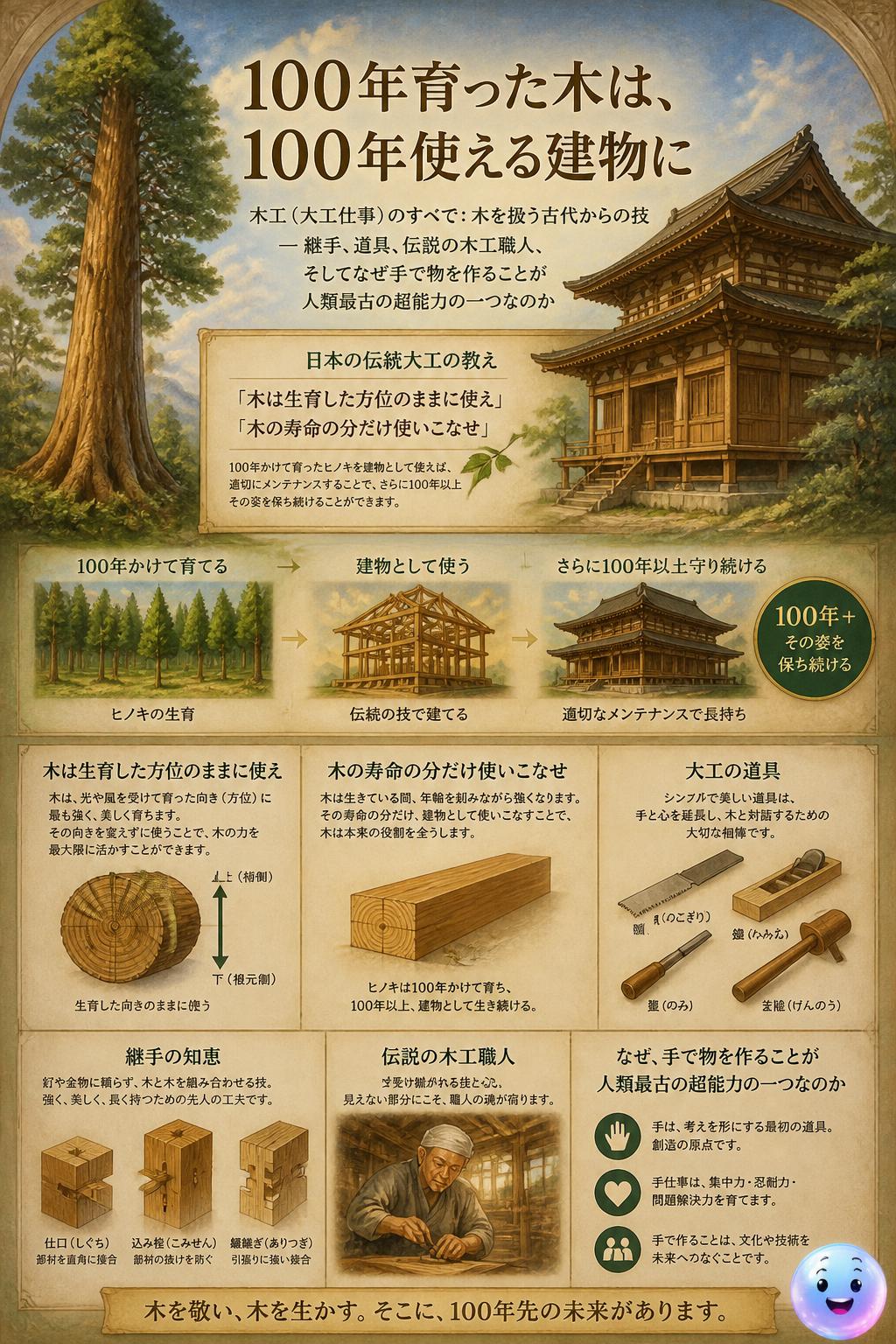 100年育った木は、100年使える建物に