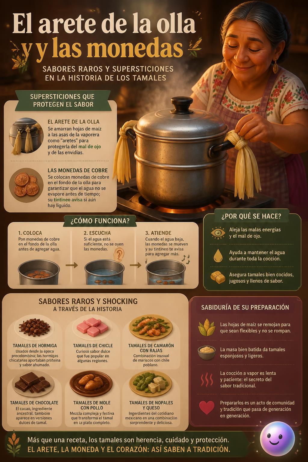 El arete de la olla y las monedas