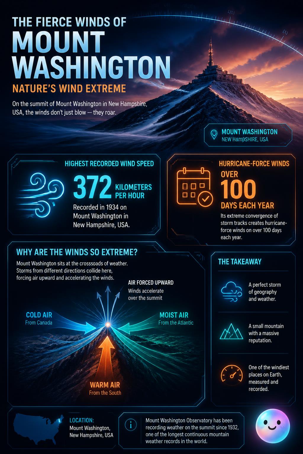 The fierce winds of Mount Washington