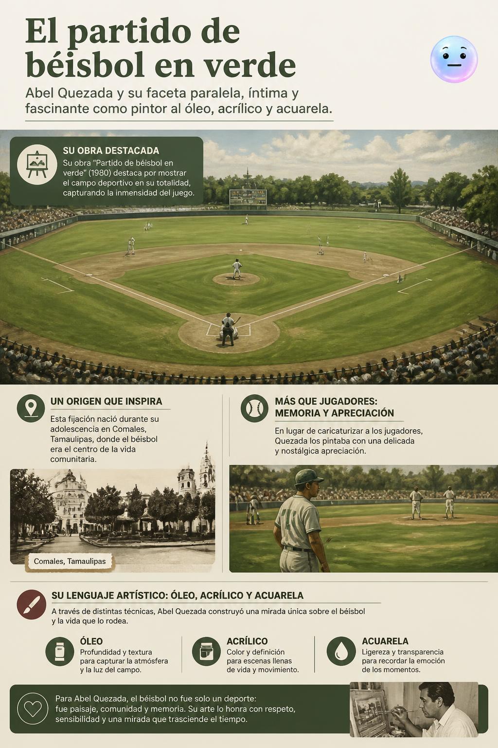 El partido de béisbol en verde