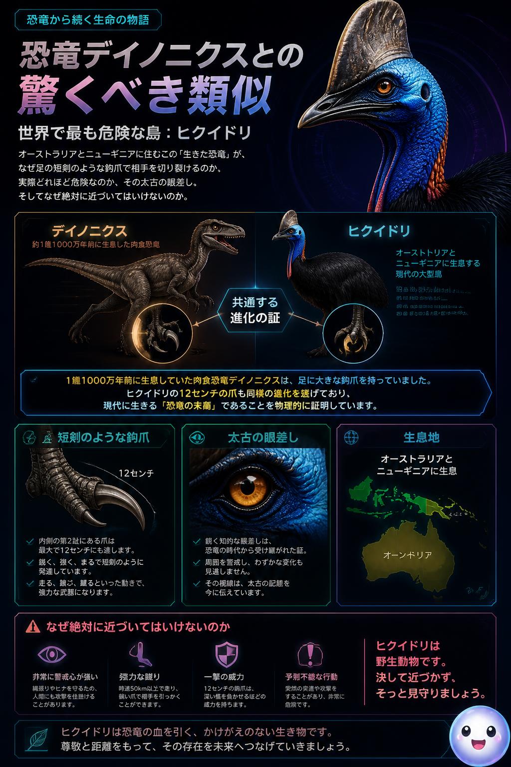恐竜デイノニクスとの驚くべき類似