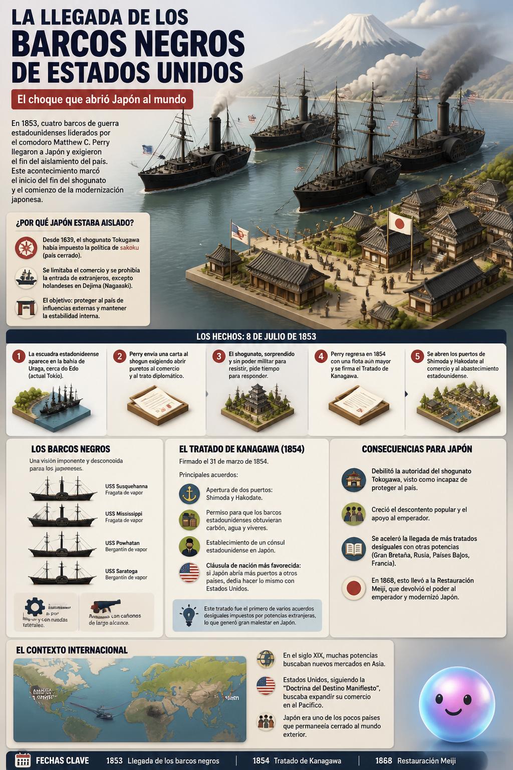 La llegada de los barcos negros de Estados Unidos