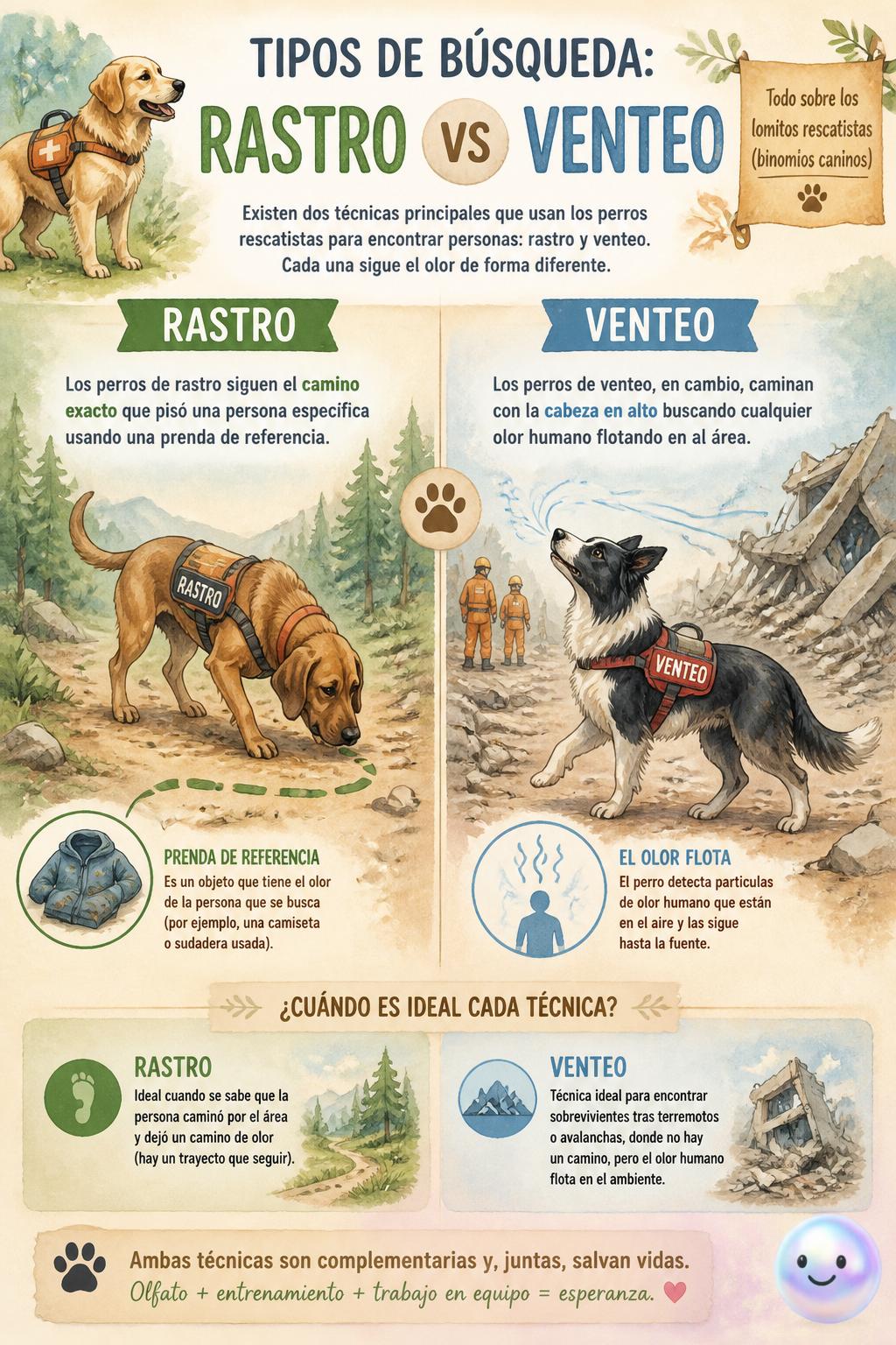 Tipos de búsqueda: rastro versus venteo