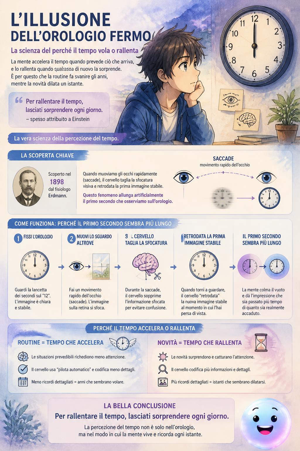 L'illusione ottica dell'orologio fermo
