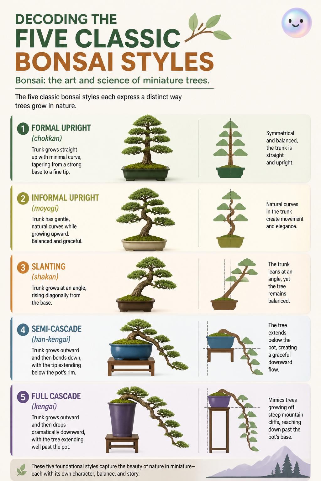 Decoding the five classic bonsai styles