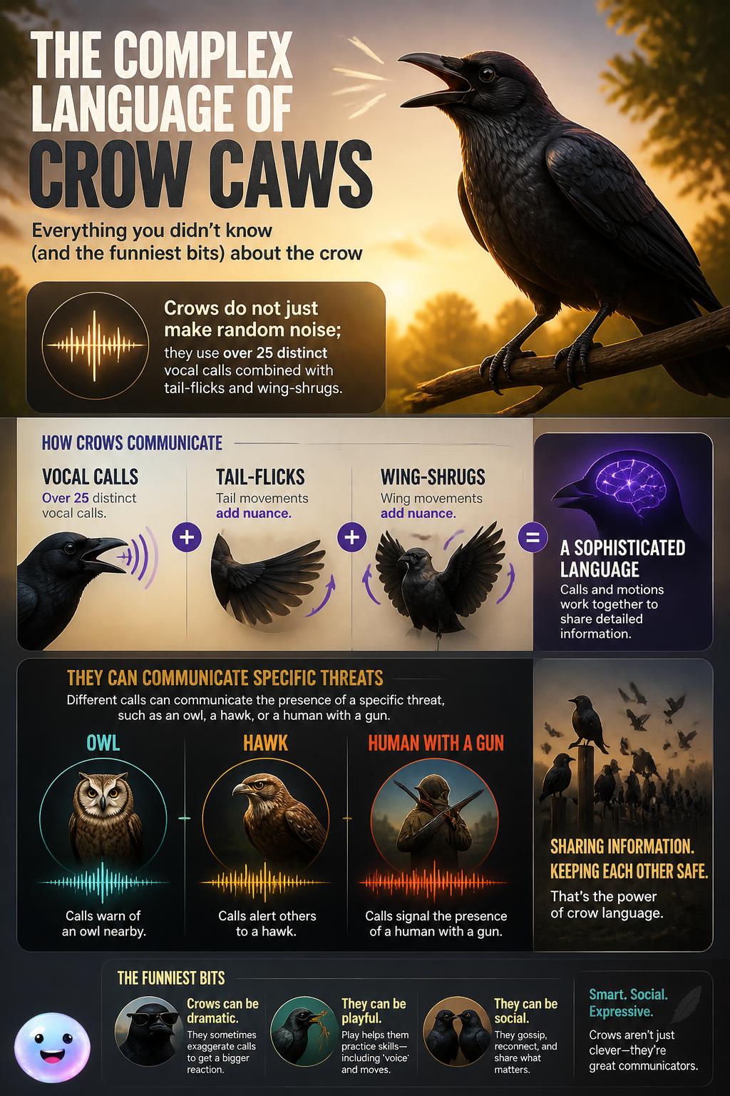 The complex language of crow caws