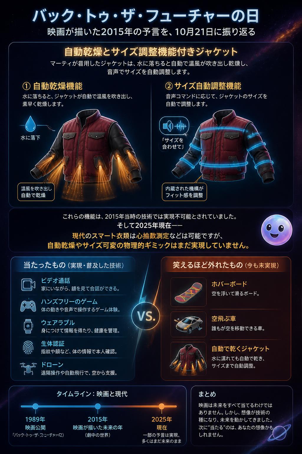 自動乾燥とサイズ調整機能付きジャケット