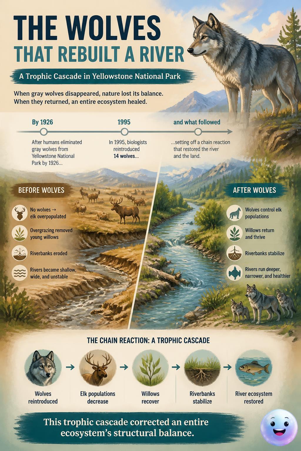 How Wolves Rebuilt a River: Ecological Self-Correction