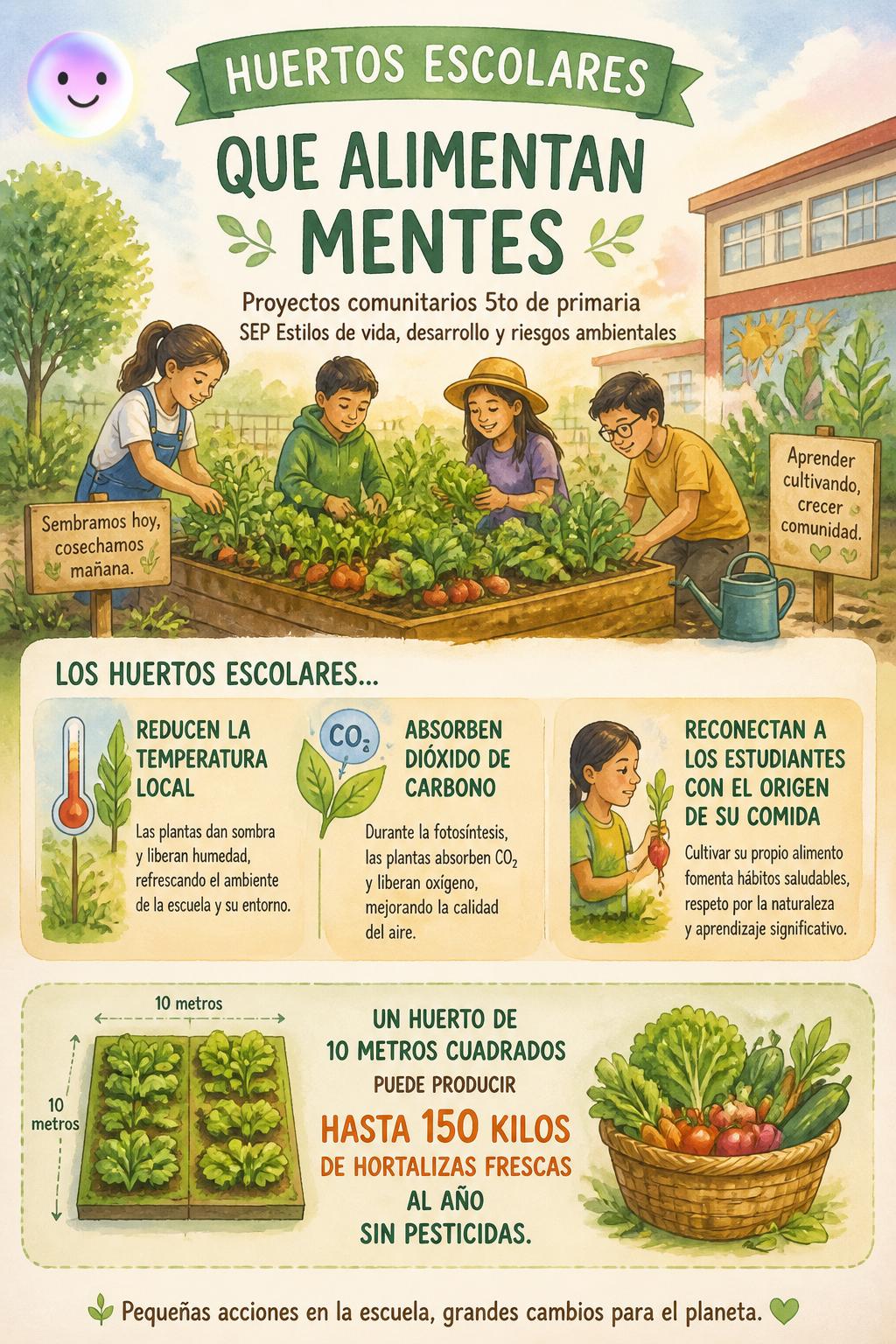 Huertos escolares que alimentan mentes