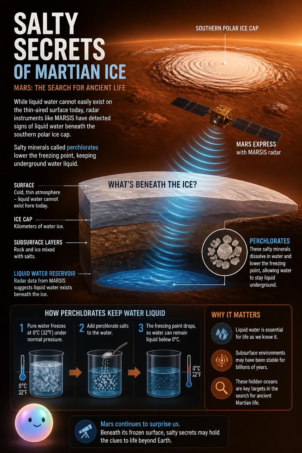 Salty secrets of Martian ice