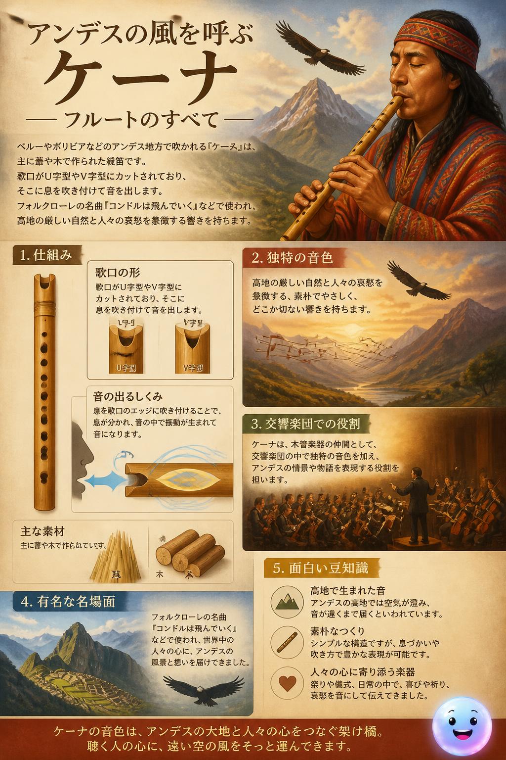 アンデスの風を呼ぶケーナ