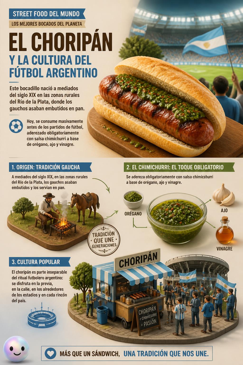 El choripán y la cultura del fútbol argentino