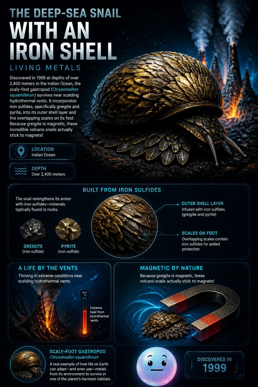 The deep-sea snail with an iron shell