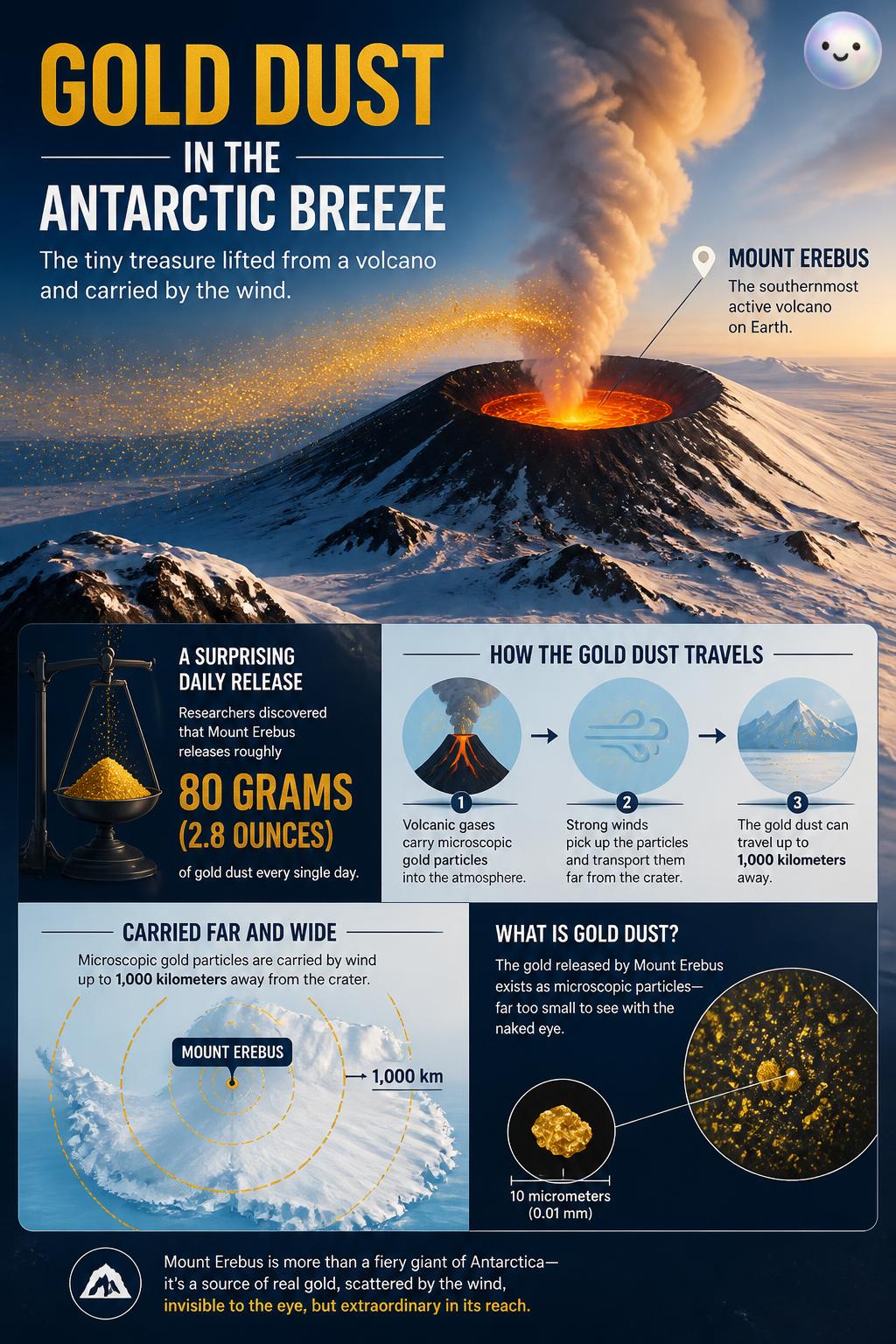 Gold dust in the Antarctic breeze
