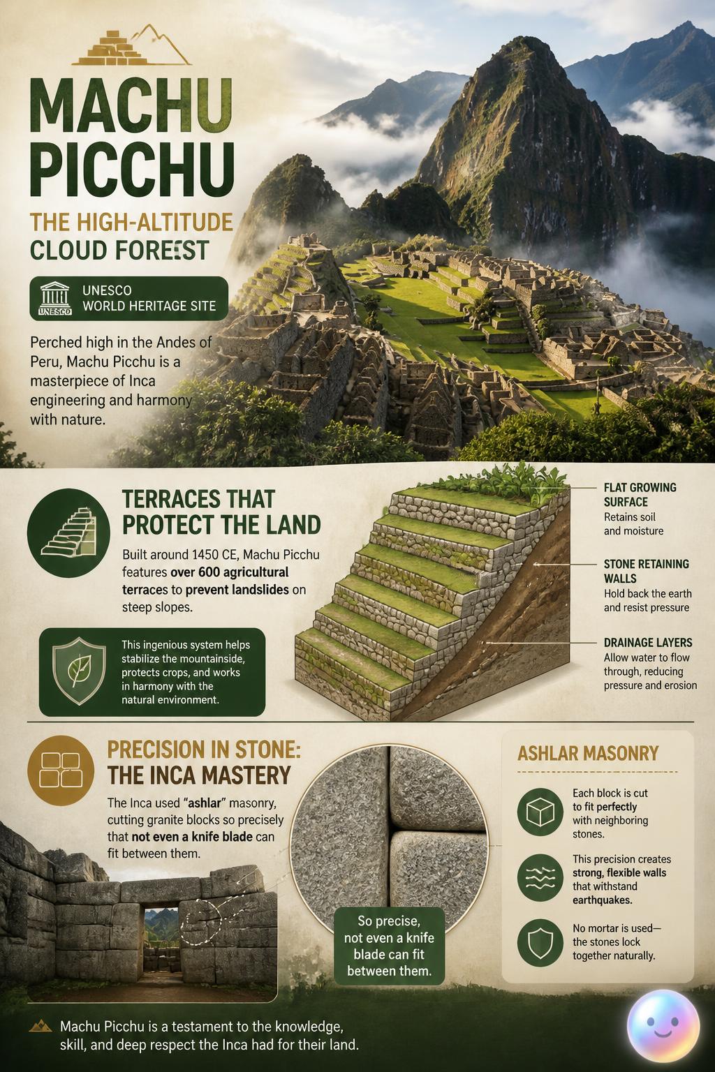The high-altitude cloud forest of Machu Picchu
