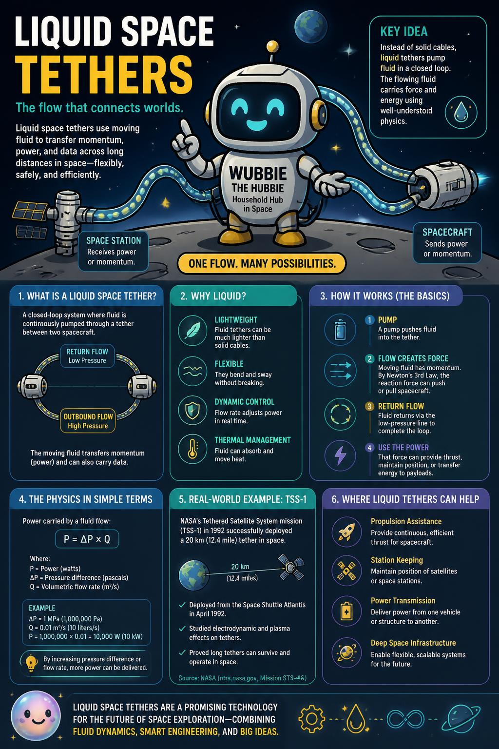 The concept of liquid space tethers