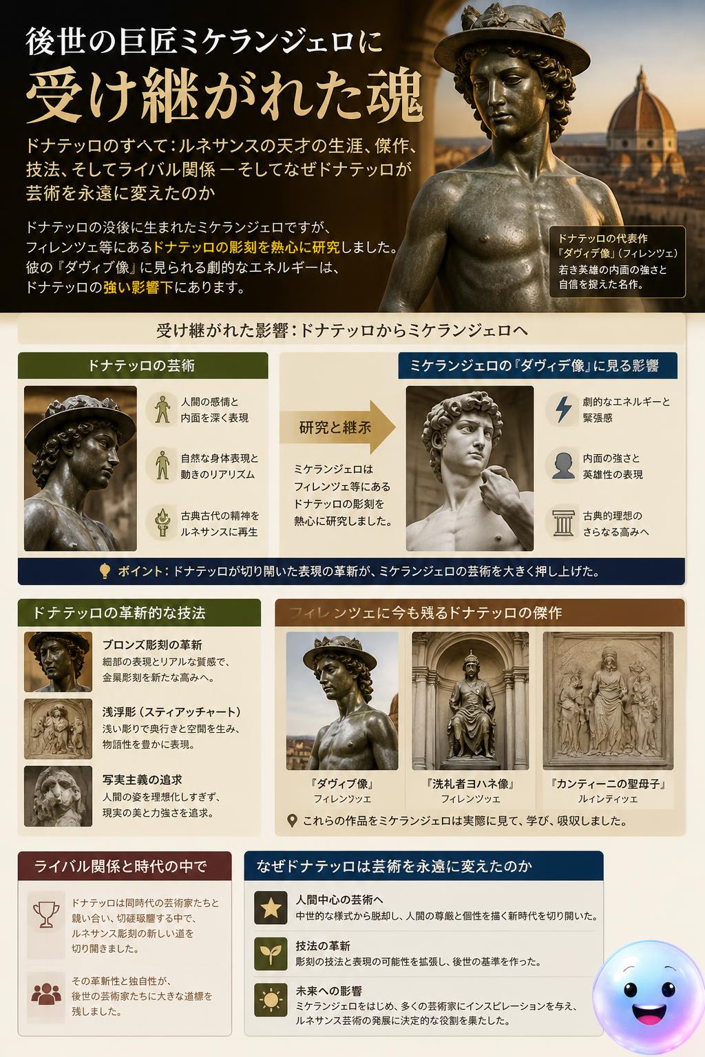 後世の巨匠ミケランジェロに受け継がれた魂