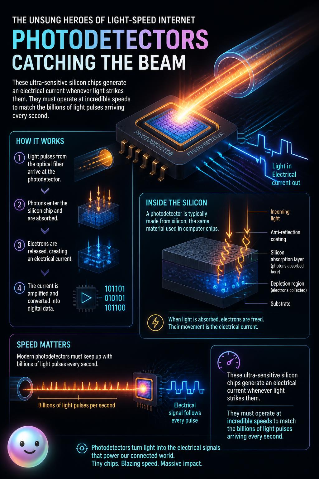 Photodetectors catching the beam