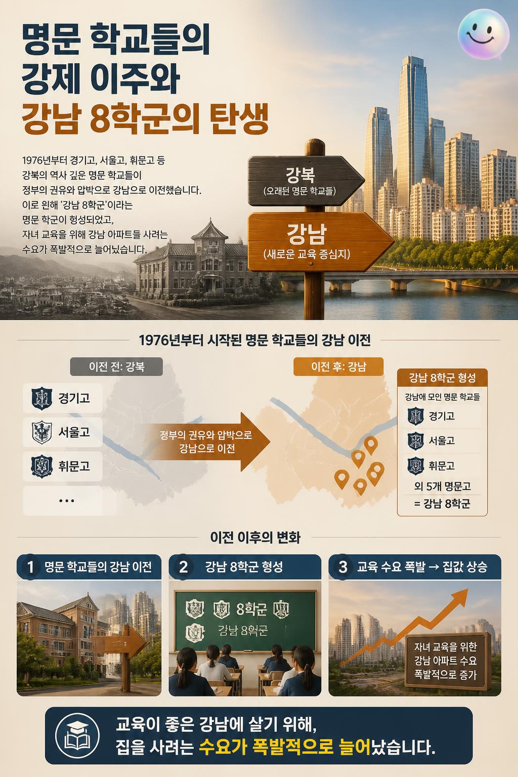 명문 학교들의 강제 이주와 강남 8학군의 탄생