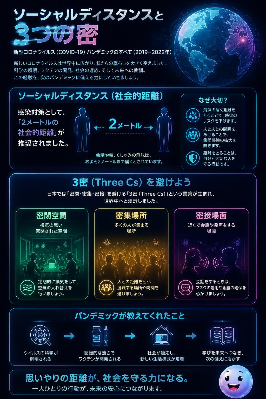 ソーシャルディスタンスと3つの密