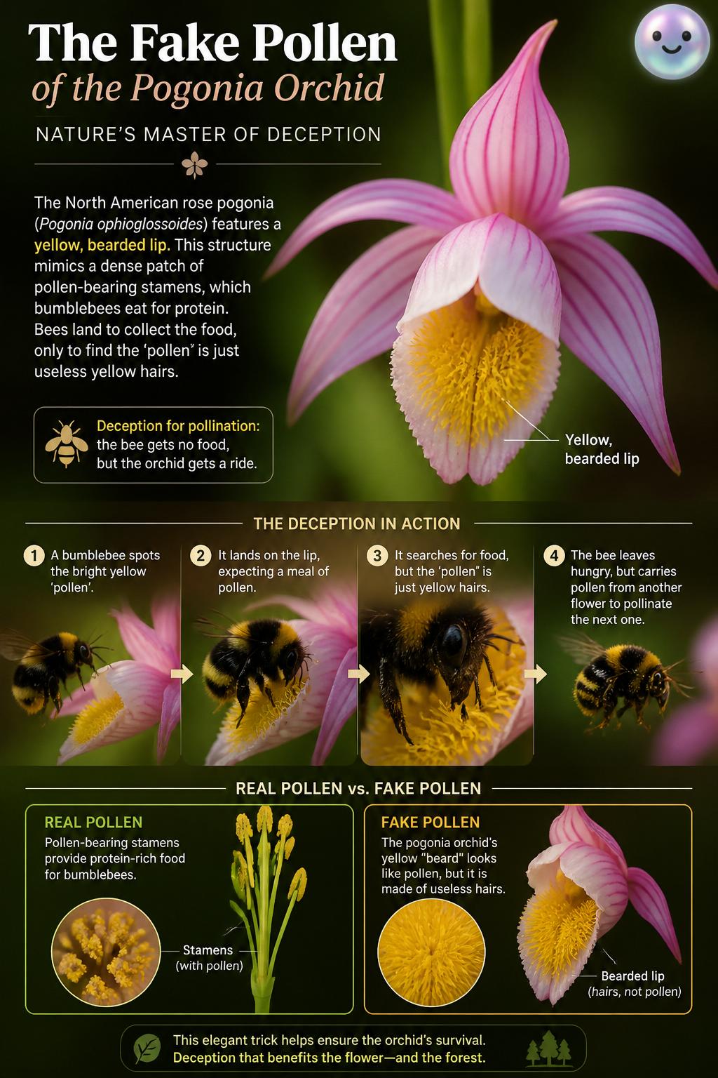 The fake pollen of the pogonia orchid