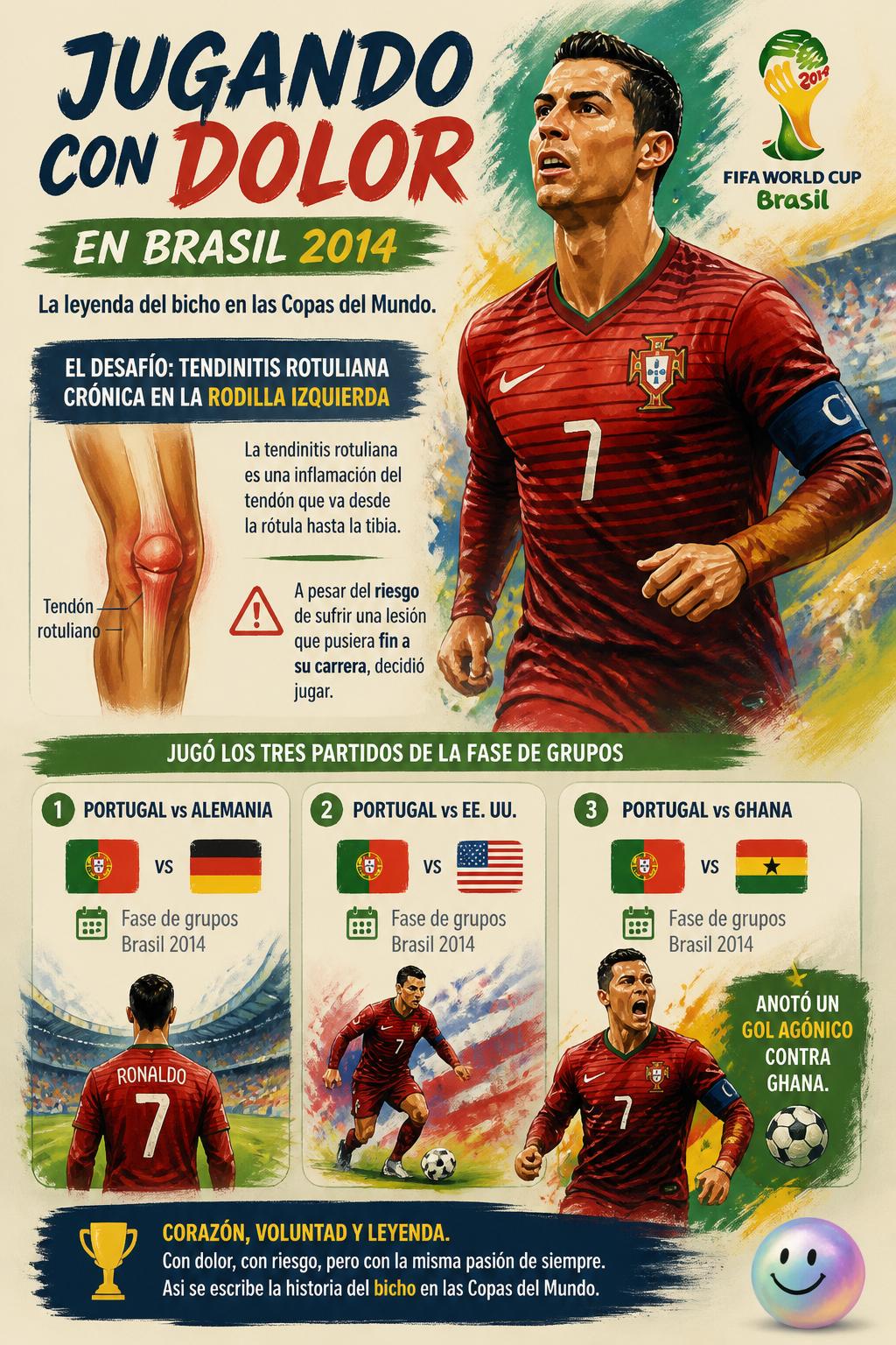 Jugando con dolor en Brasil 2014