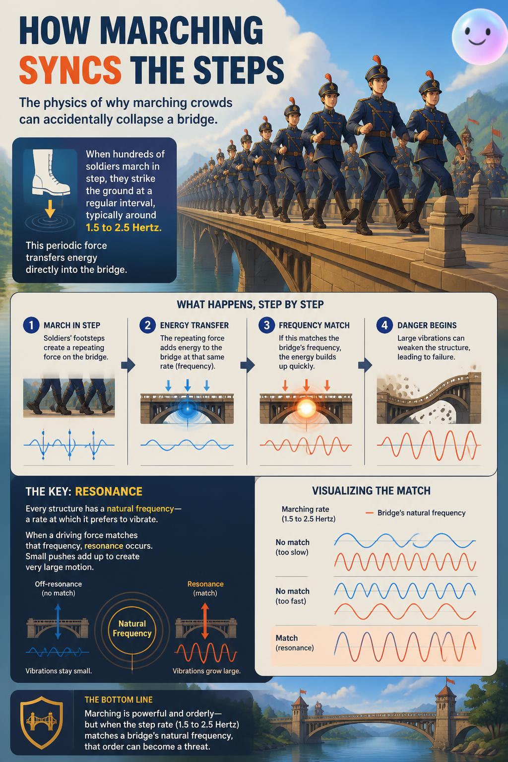 How marching syncs the steps