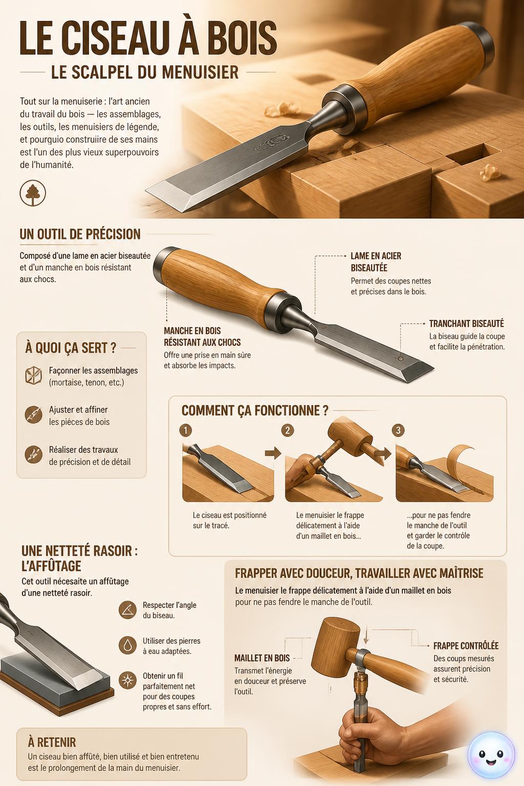 Le ciseau à bois, le scalpel du menuisier