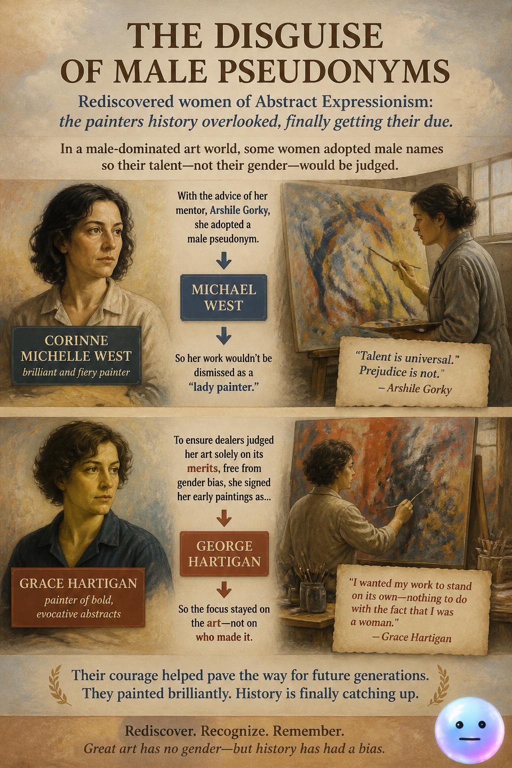 The disguise of male pseudonyms