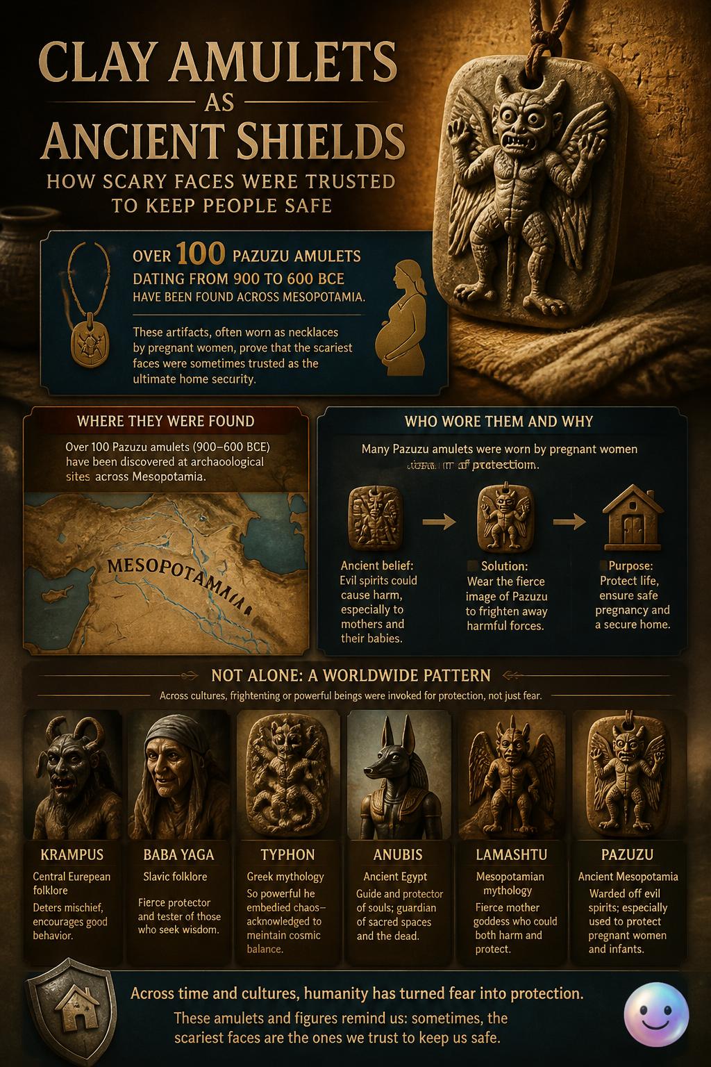 Clay amulets as ancient shields