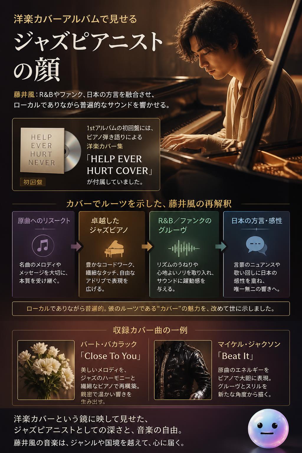 洋楽カバーアルバムで見せるジャズピアニストの顔