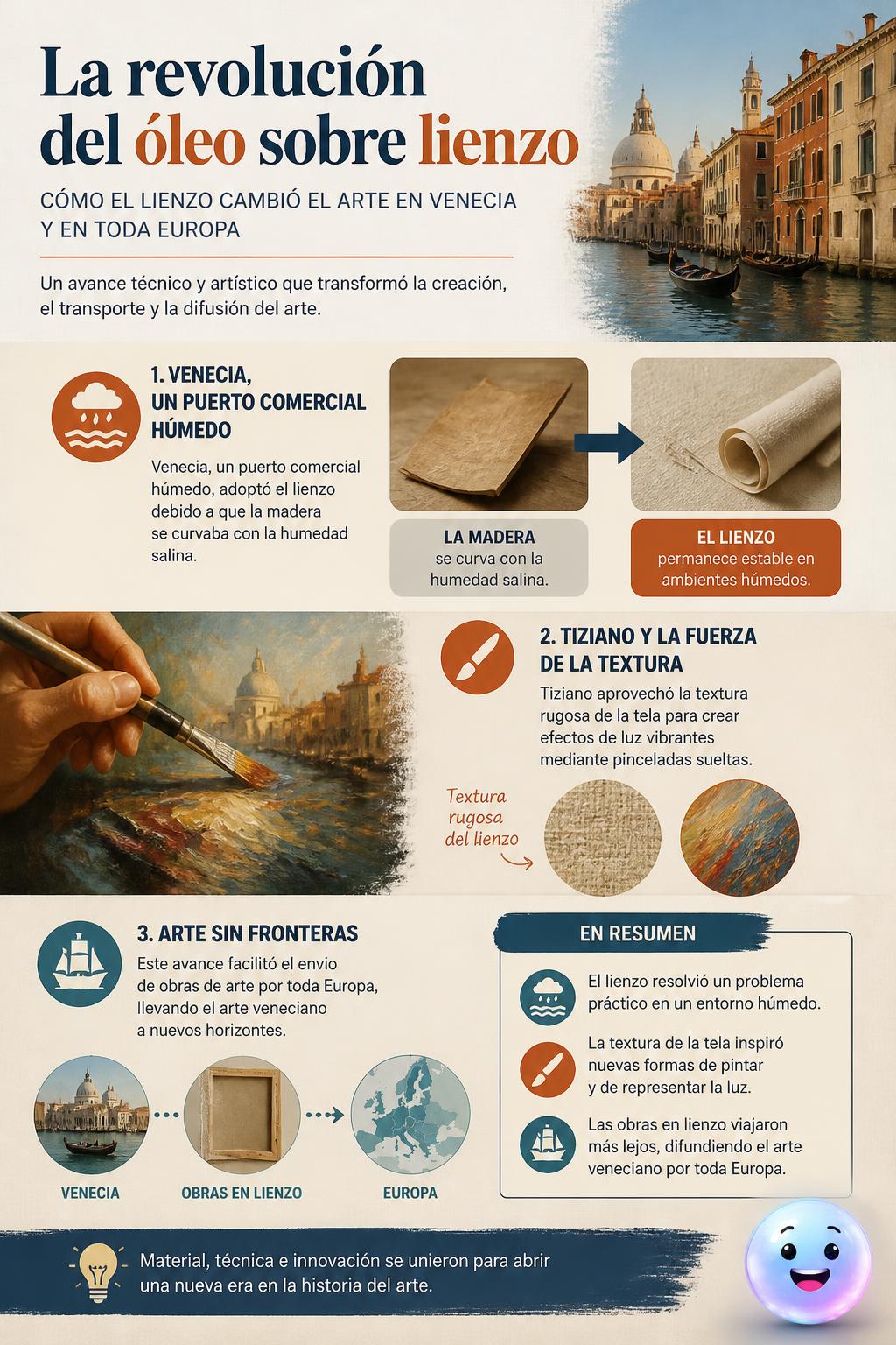 La revolución del óleo sobre lienzo