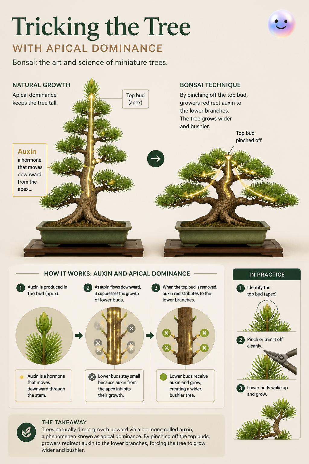 Tricking the tree with apical dominance