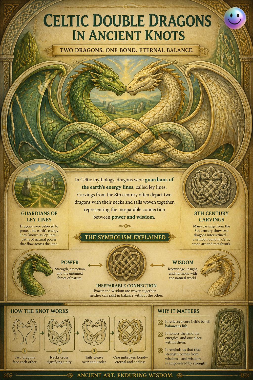 Celtic double dragons in ancient knots