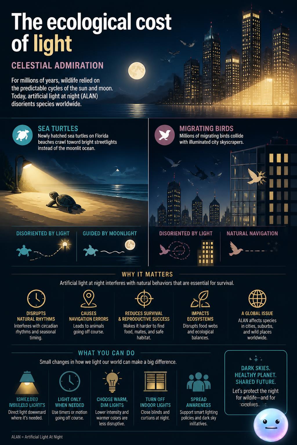 The ecological cost of light