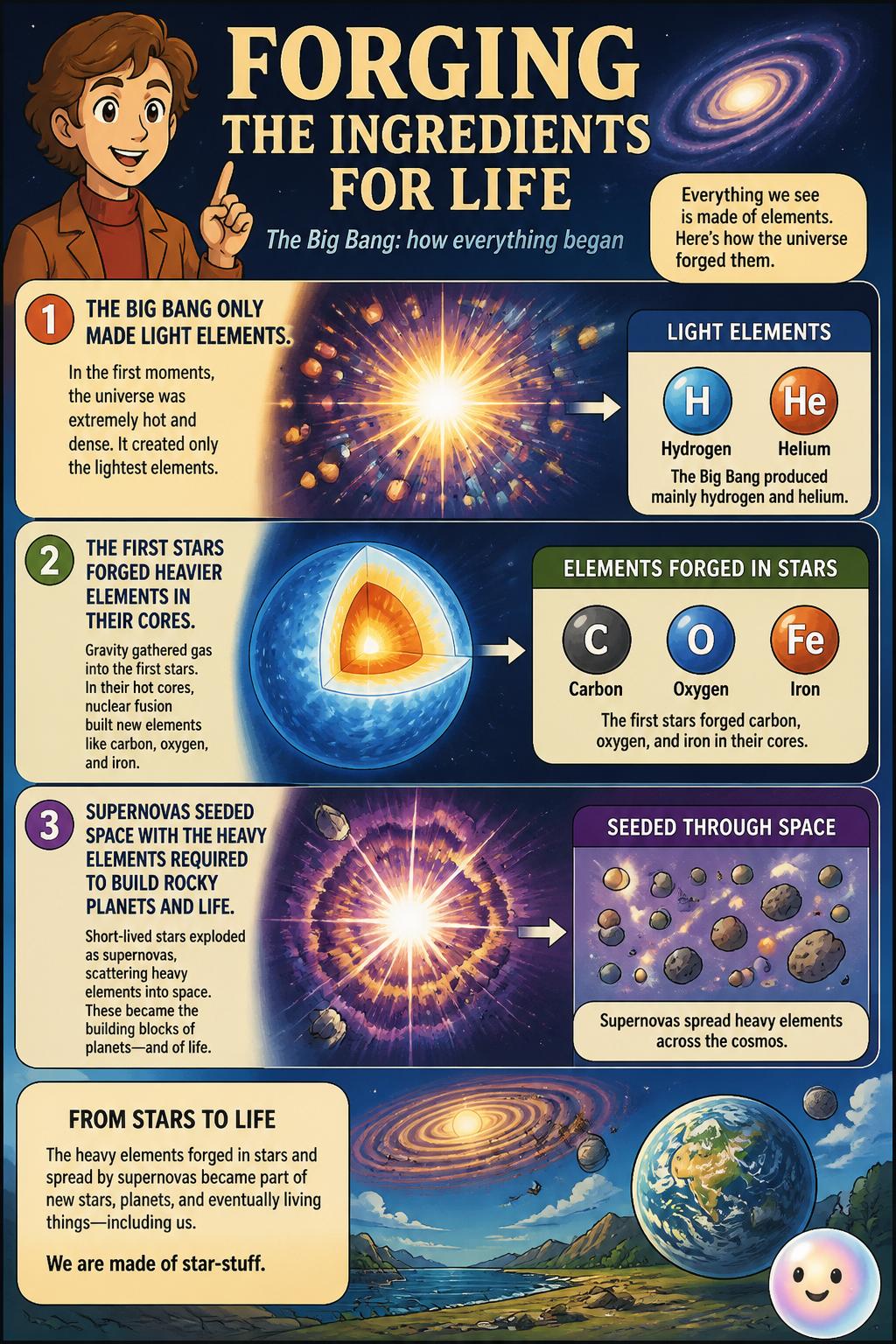 Forging the ingredients for life