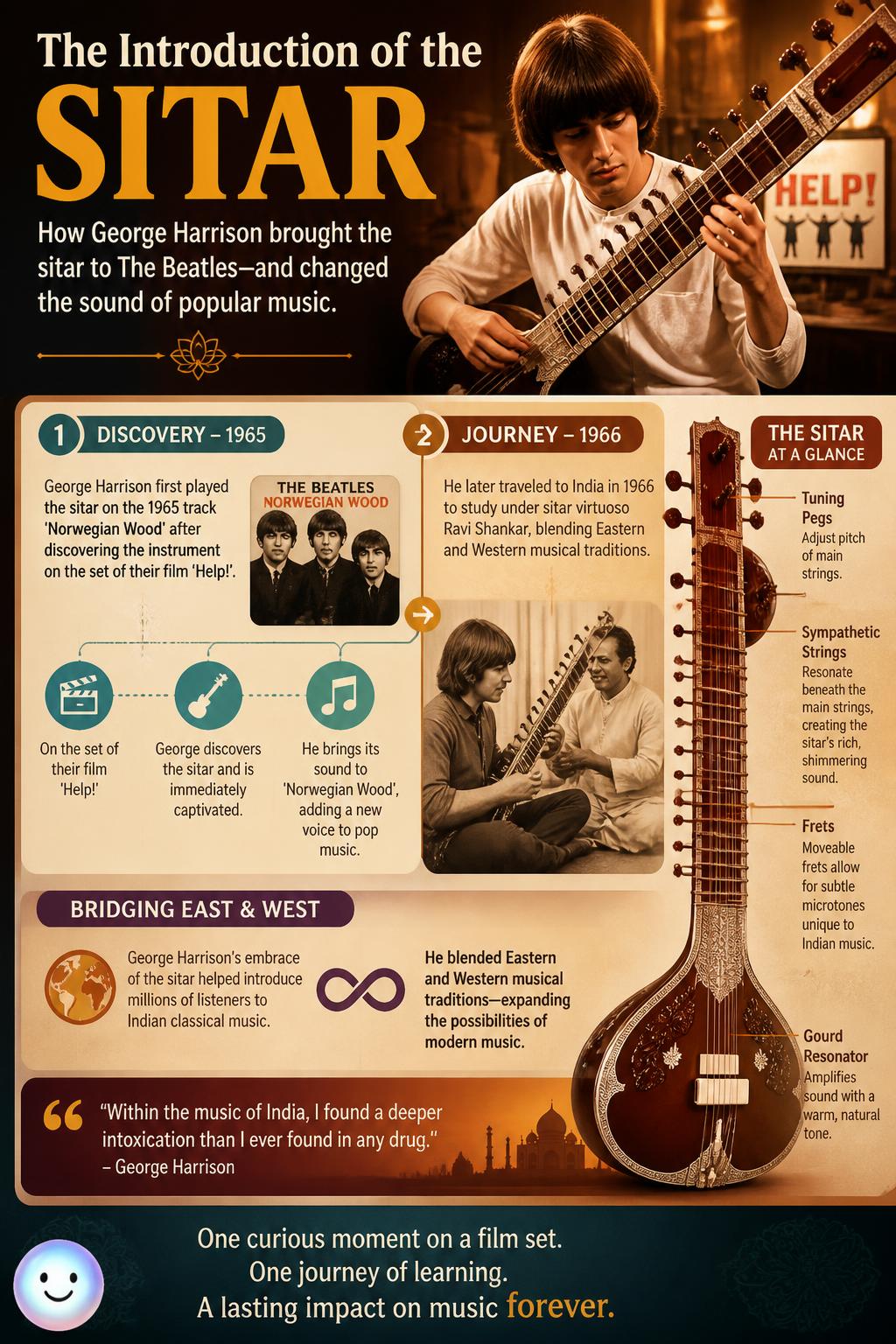 The introduction of the sitar