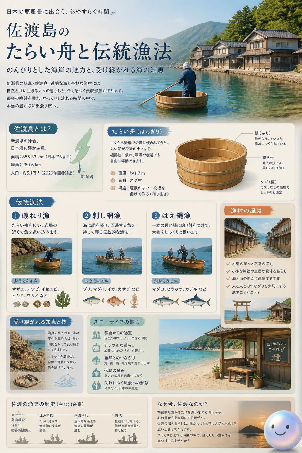 佐渡島のたらい舟と伝統漁法