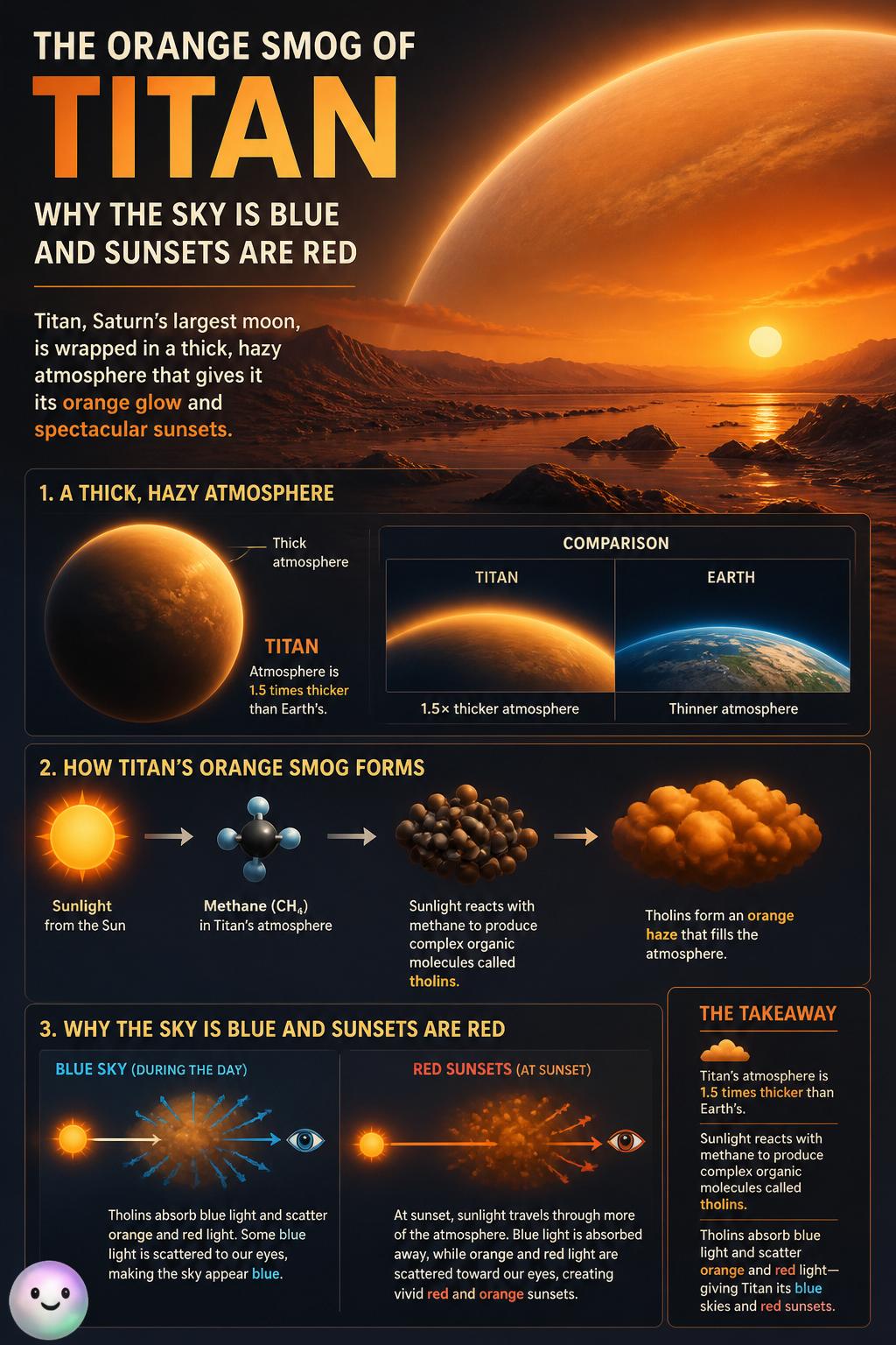 The orange smog of Saturn's moon Titan