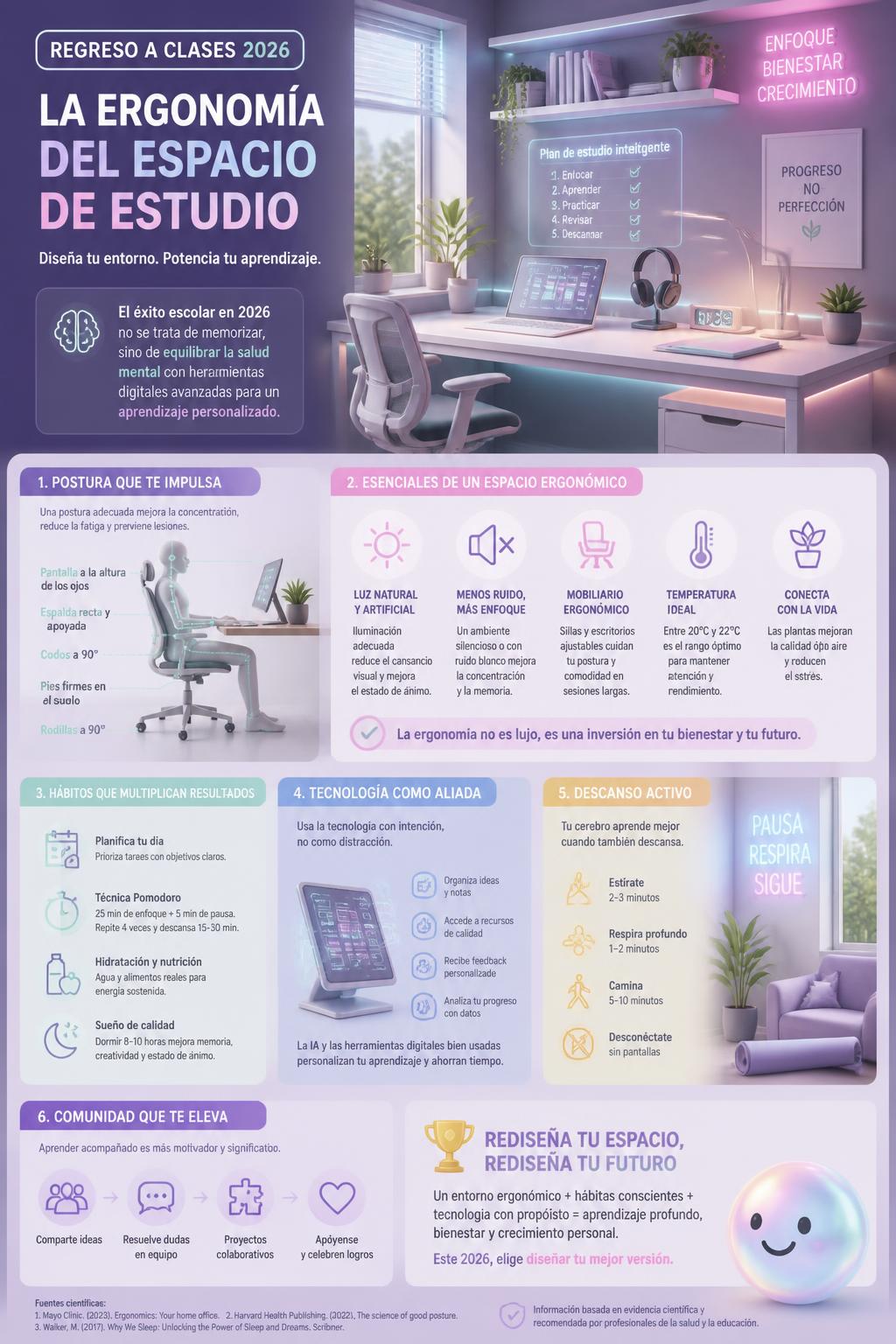 La ergonomía del espacio de estudio