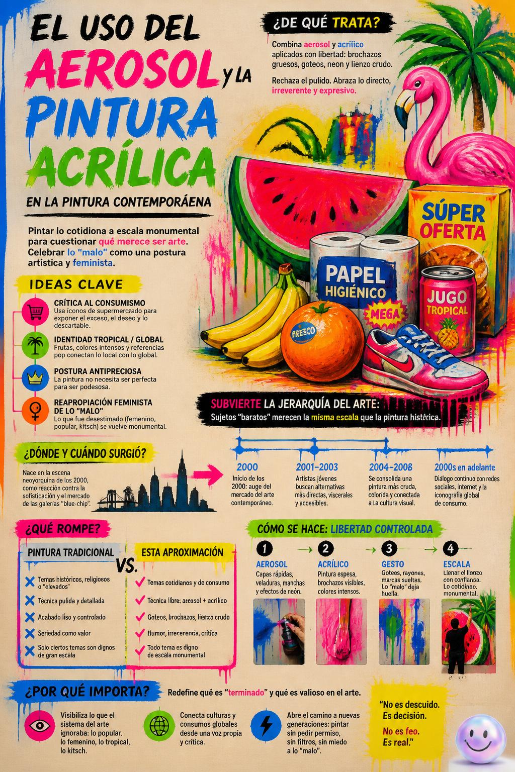 El uso del aerosol y la pintura acrílica
