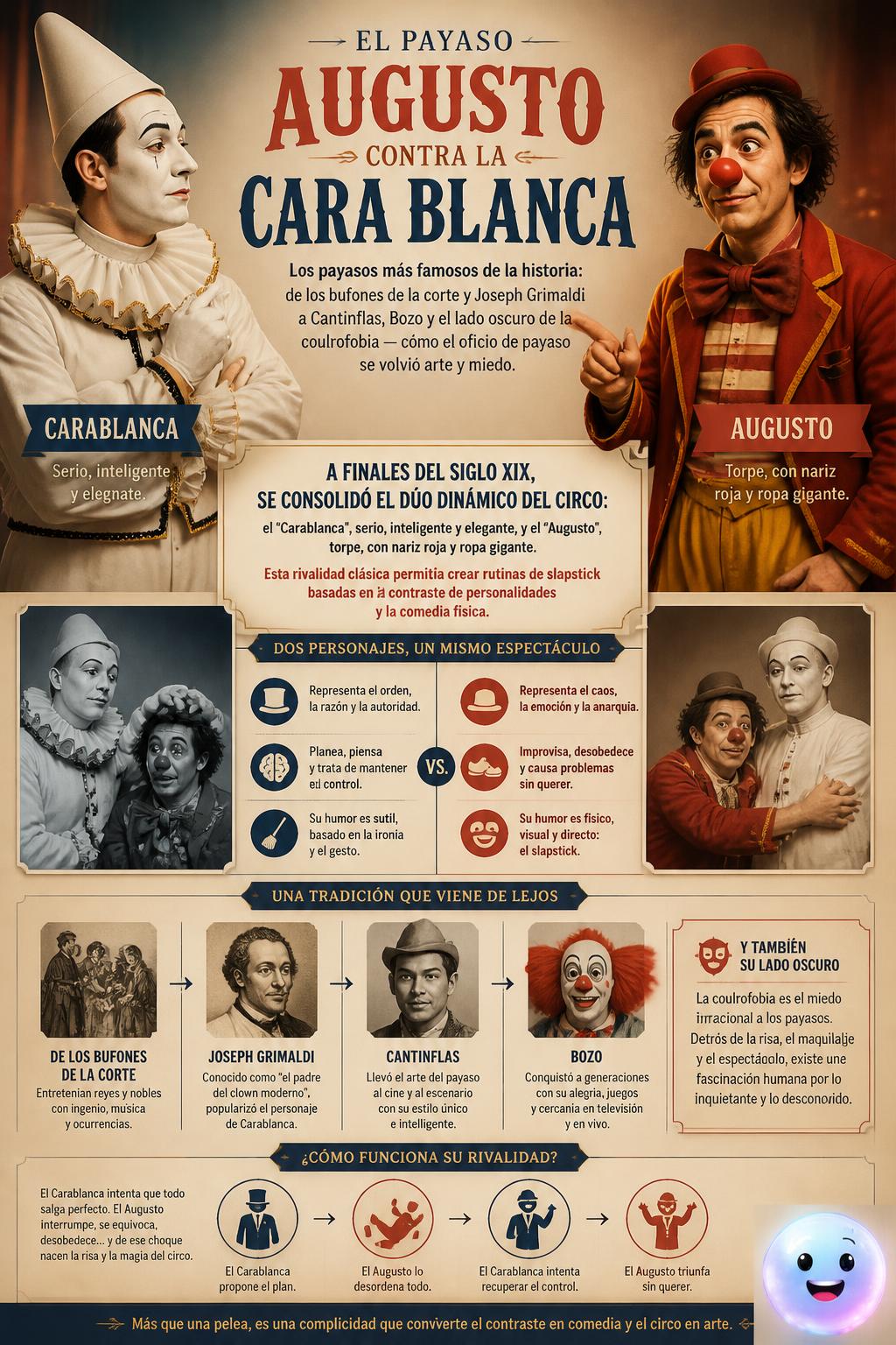 El payaso Augusto contra la cara blanca