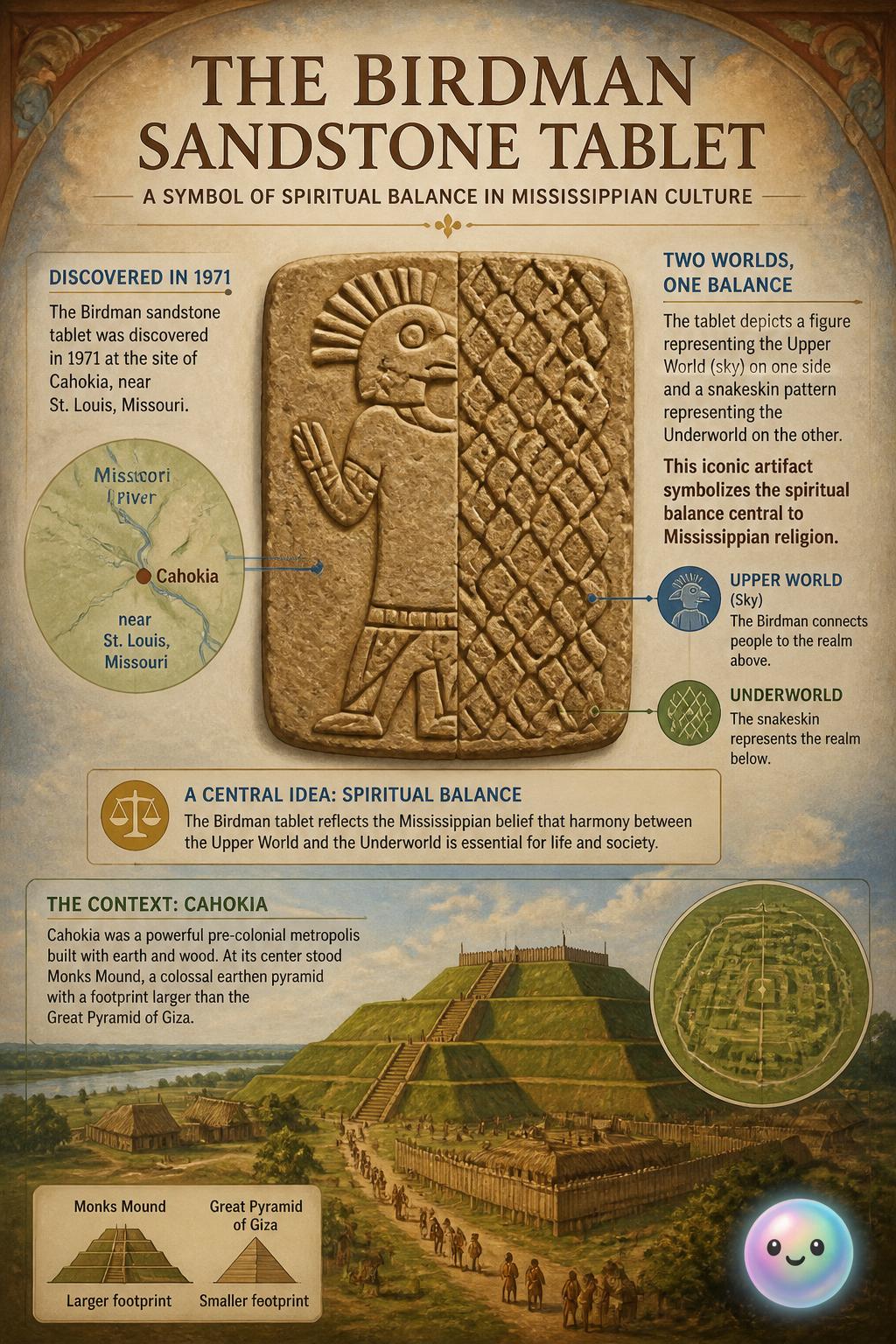 The symbolic Birdman sandstone tablet