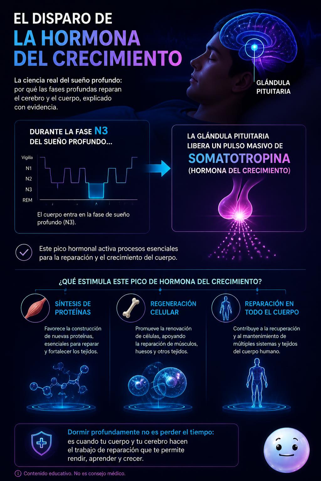 El disparo de la hormona del crecimiento
