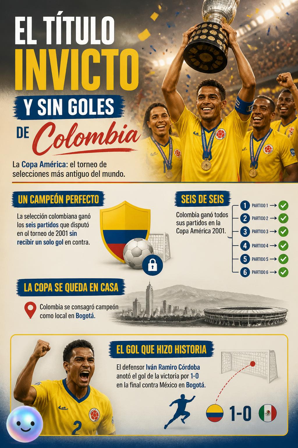 El título invicto y sin goles de Colombia