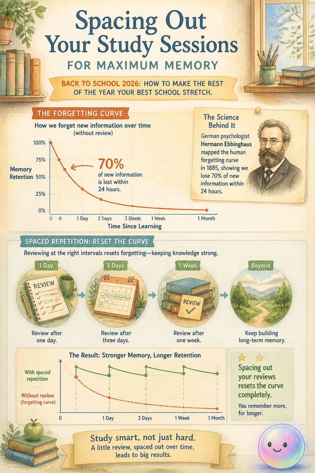 Spacing out your study sessions for maximum memory