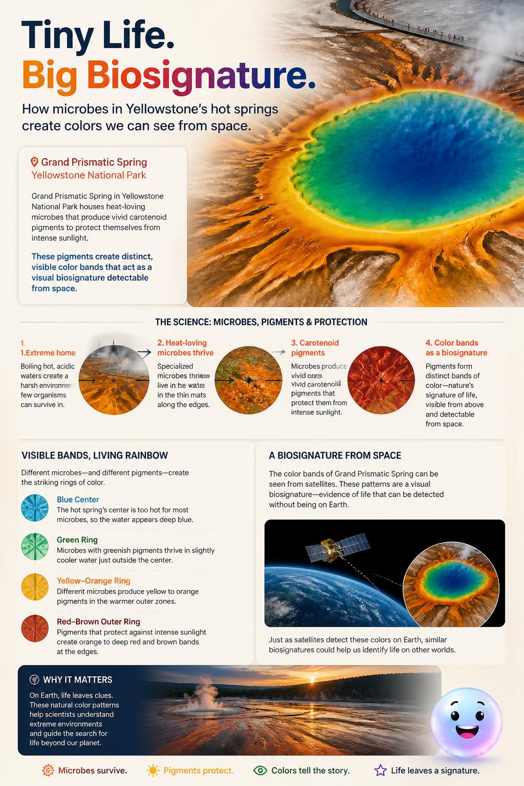 Colorful microbes surviving in boiling acid pools